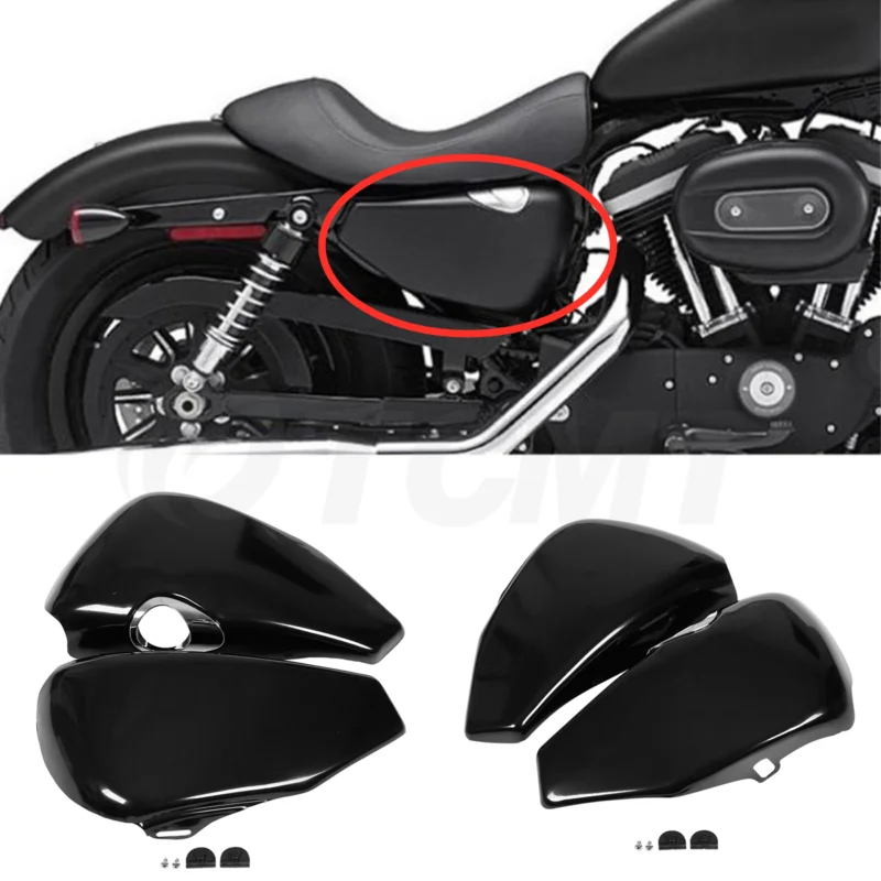 Alpha Rider Metal Gloss Black Left Side Battery Cover For Harley Sportster 1200 Custom XL1200C 2004-2013 Sportster 1200 Low XL1200L 2006-2011 Sportster 1200 Nightster XL1200N 2007-2008 
