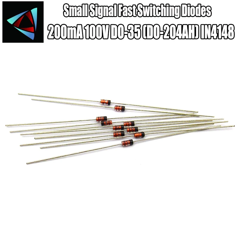 50 pces 1n4148 diodos rápidos de comutação do sinal pequeno axial 200ma 100 v do-35 (DO-204AH) in4148 1n em 4148 50 volts