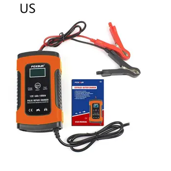 

Foxsur 12V5A Battery Charger Red Microprocessor Control 3 Charge Stage Restore Drained And Sulphated Batteries 1 Set