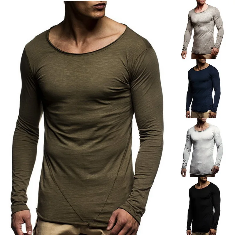 mens slim fit long sleeve t shirts