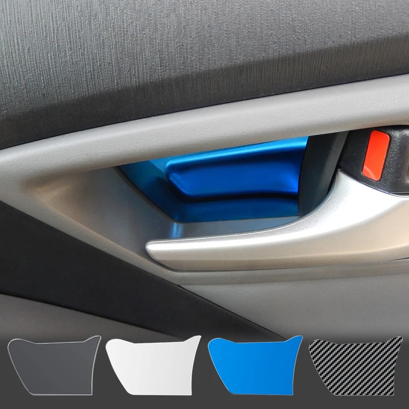 Car Inner Door Bowl Covers Trims Carbon fiber grain Stainless Steel For Toyota Prius 30 car interior Accessories car door covers trims