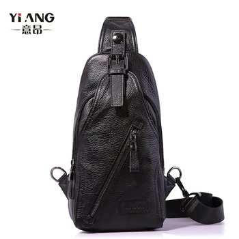 

High Quality Genuine Leather Men's Messenger Shoulder Bags For Man Small Travel Bag Male Chest Pack Handbag Designer Brand New