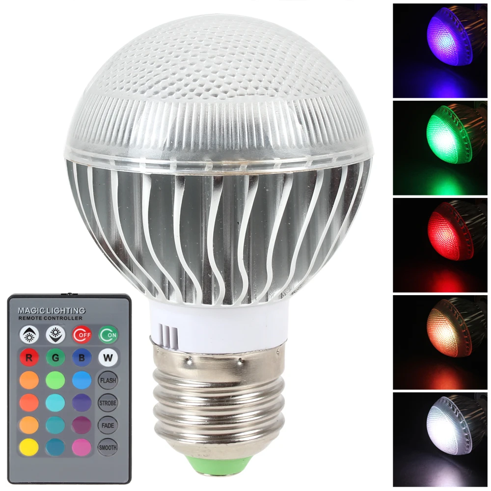 

E27 LED Light Bulb 7020 RGB LED Lamp 3W AC 85-265V 120 Degree Bulb 16 Colors with Remote Control Light Accessories for E27 Light