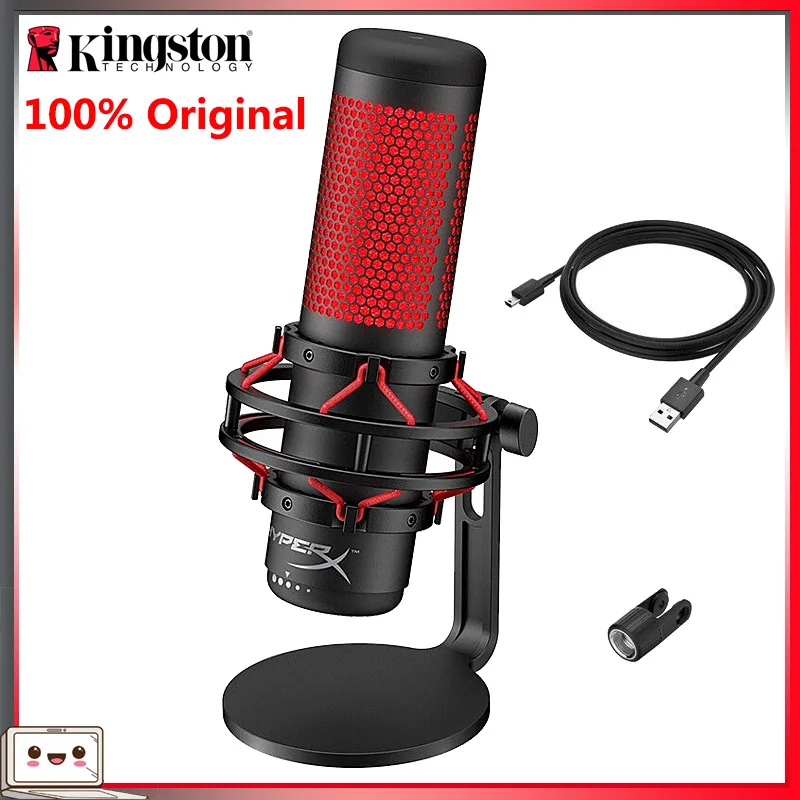 Kingston HyperX QuadCast USB condensador de micrófono profesional computadora Microfone para PC PS4 Mac Podcasts Twitch YouTube