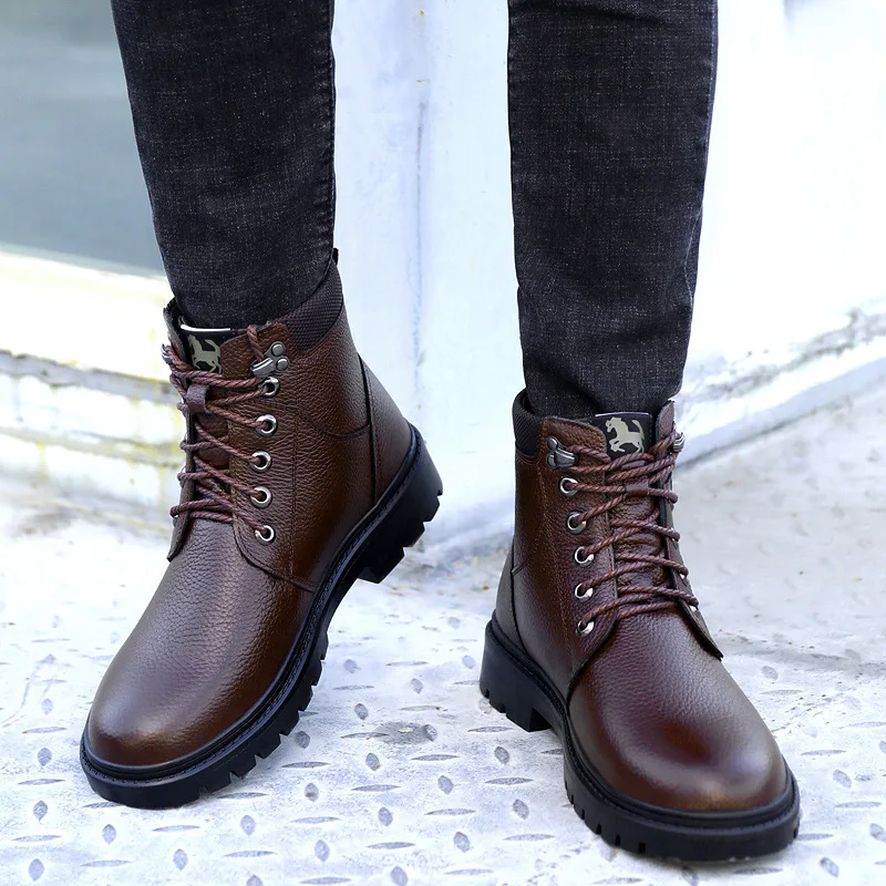

Autumn And Winter Martin Boots Men's Hight-top Boots Men's Full-grain Leather England Leather Boots plus Velvet Men's Boot