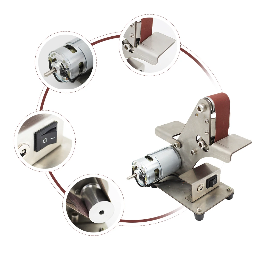 Ленточно-шлифовальный станок мини шлифовальный ленточный мини-станок шлифовальный станок кирпич песчано-ремень машины Малый DIY Полировочная машина 775/795/895 мотор