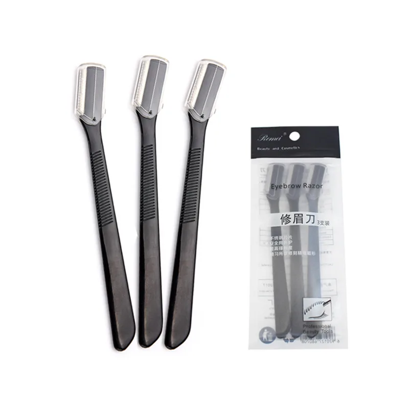 

3pcs/set Eyebrow Trimmer with Cover Safe Eyebrow Razor Shaving Eyebrow Stainless Steel Blade Eye Brow Shaper Beauty Makeup Tools