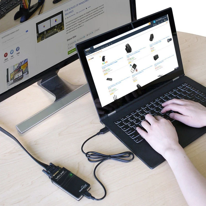 Wavlink USB 2.0 to VGA/DVI/HDMI-Compatible Video Graphic Adapter Multiple Monitors Display Extend/Mirror Mode Supports Windows