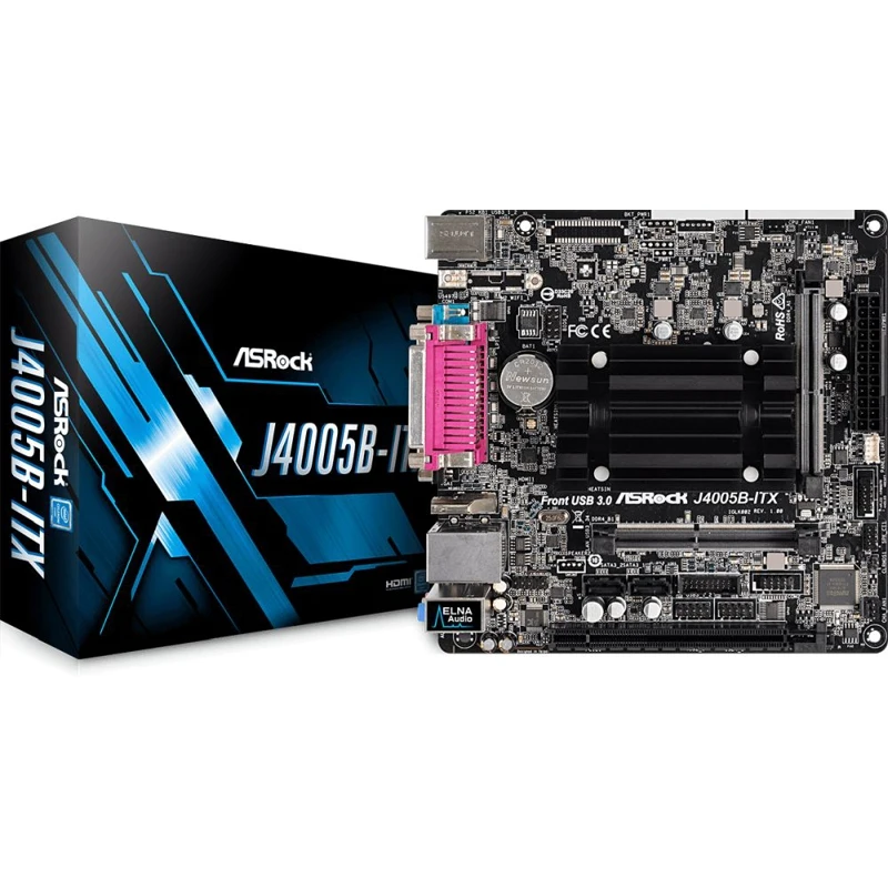 Материнская плата Asrock J4005B-ITX 2xDDR4 mini-ITX AC`97 8ch(7.1) GbLAN+VGA+HDMI