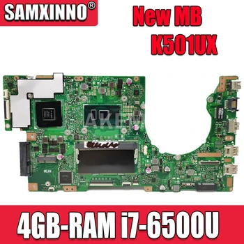 شراءAkemy K501UX اللوحة الأم لأجهزة الكمبيوتر المحمول ASUS K501UX K501UB K501U K501UX DDR3 4GB-RAM I7-6500U ث/GTX950M بطاقة الرسومات اللوحة الرئيسية