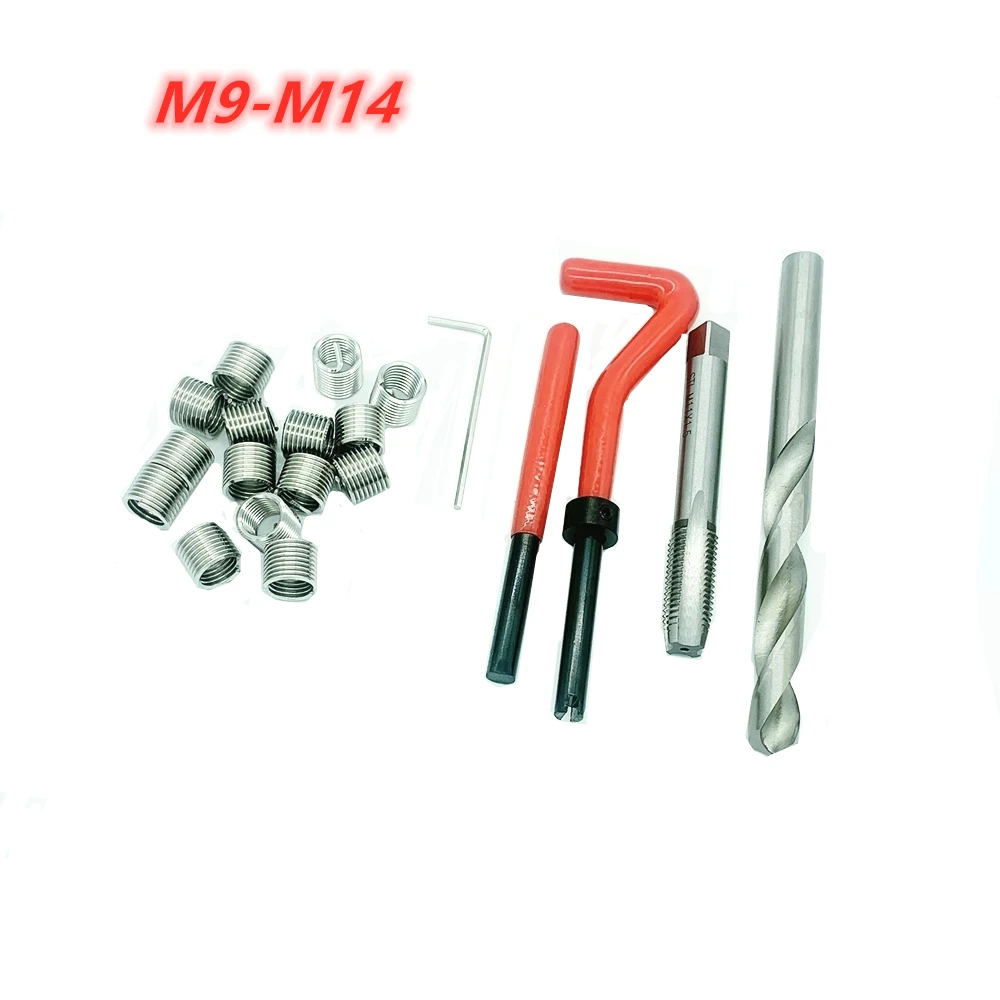 Набор для ремонта резьбы Recoil Insert Installation Tool Drill Tap M9 M10 M11 M12 M14 Helicoil Car Pro Coil Set |
