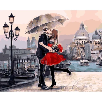 

Red Couple Figure DIY Digital Painting By Numbers Modern Wall Art Canvas Paint Holiday Gift Home Decor Big Size