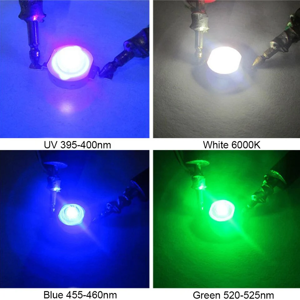 10 шт. светодиодный 3W-Диодная лампа лампада желтый RGB УФ-белый диодный светодиодный радиатор с металлической пластиной алюминиевая основа Звездный светильник для выращивания всего спектра