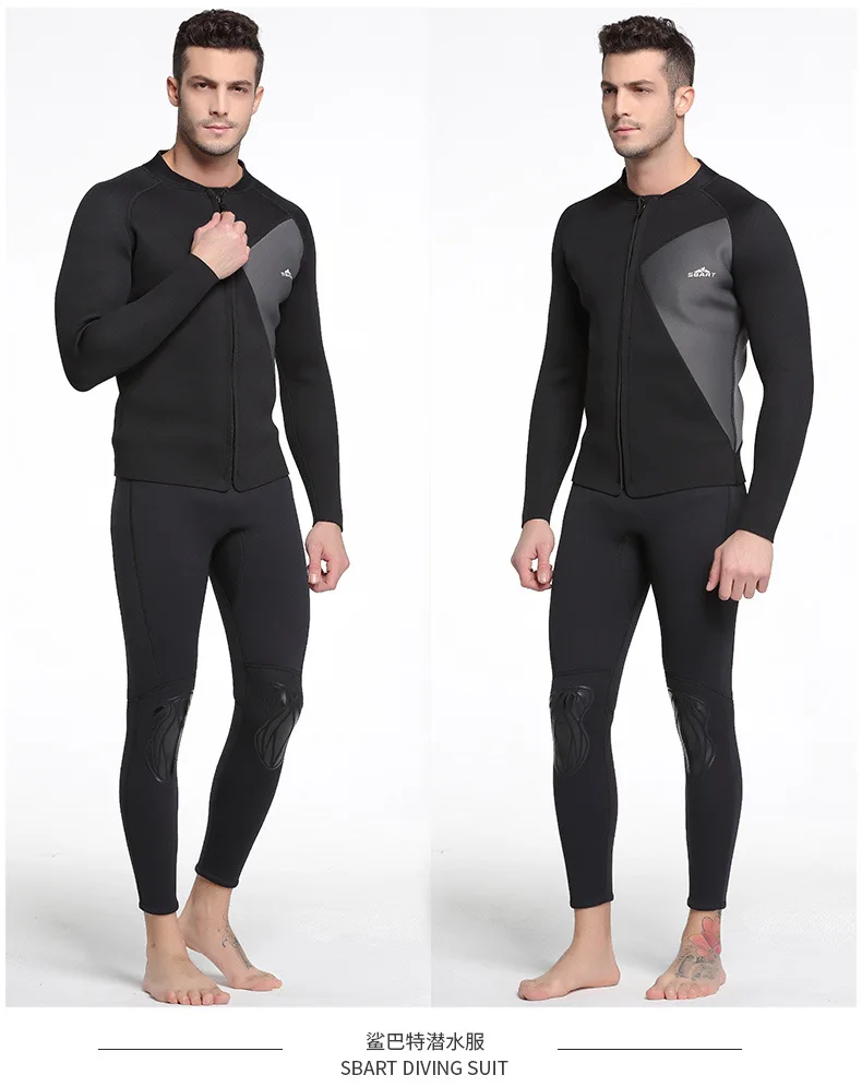 3 мм костюм для дайвинга толстый теплый холодный зимний купальный костюм для подводного плавания с глубоким погружением раздельный тип с длинным рукавом наружный костюм для серфинга мужской