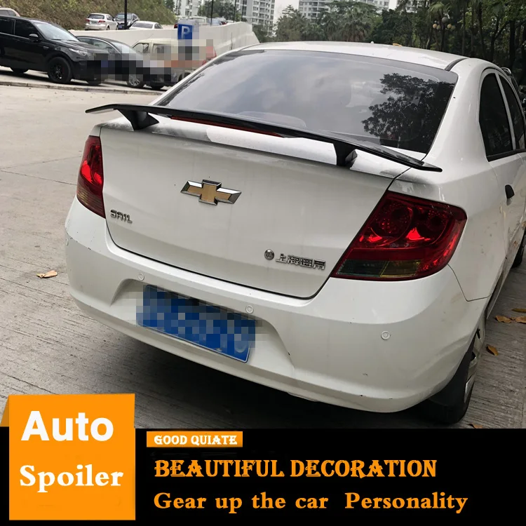 For Chevrolet Sail 3 2015-2018 Spoiler Sport ABS Plastic Material Car Rear Wing Primer Color Trunk With Led Light | Автомобили и