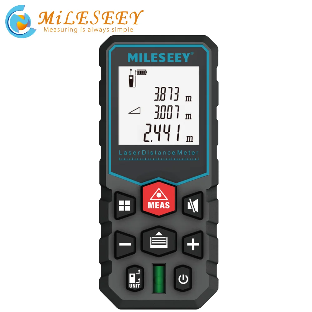 Mileseey Mini Rangefinder Digital laser distance Meter laser Tape measure Diastimeter tool 100M/80M/60M-40M Laser Rangefinder