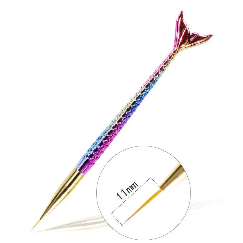 Description Picture 3 of item7/9/11mm Nail Liner Brush Set Drawing Lines Stripe Painting Flower Pen Nail Art DIY UV Gel Brushes Acrylic Powder Manicure Tools