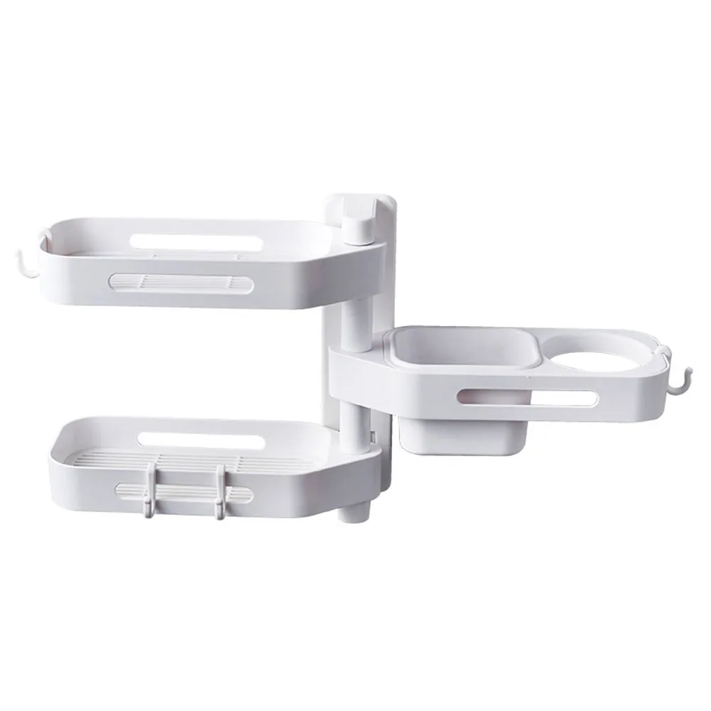Wall Mounted Home Makeup Bathroom Organizer Drain Corner Self Adhesive Storage Rack Shelf Holders Shampoo 3 Layers Kitchen