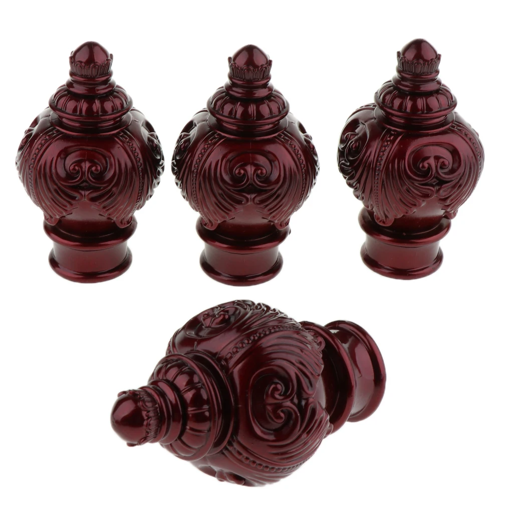 4 Pack Curtain Pole Ends Decorative Curtain Rod End Window Drapery Curtain Rod End Decorative Curtain Rod Ends Drape Rod Finials