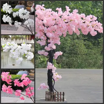 

Artificial silk cherry blossom Simulation flower artificial sakura tree branch Garden Living Room Wedding Home Decoration
