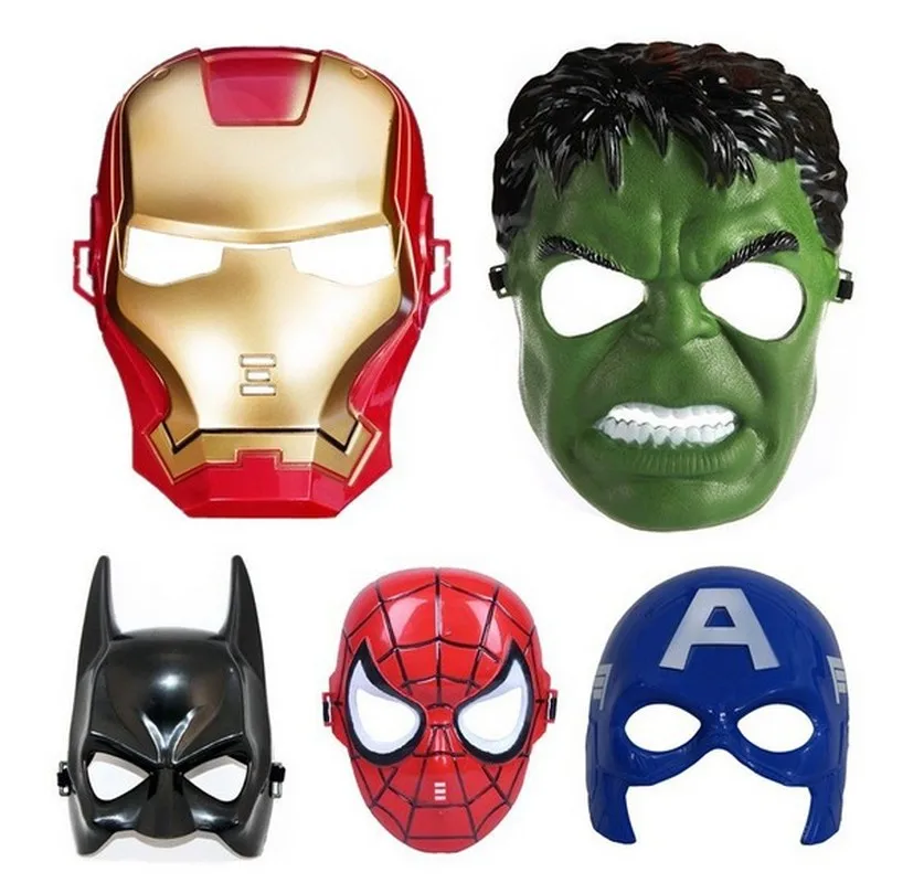

100pcs/lot America Captain Batman Iron Man Hulk Spiderman Masks Men Women Adult Children Party Mask Superheros Avengers Mask