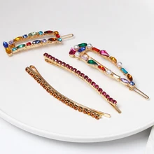 Jujia za Красочные заколки для волос набор для женщин брендовый дизайн волос модное украшение с кристаллами заколки для волос Бобби Булавки подарки