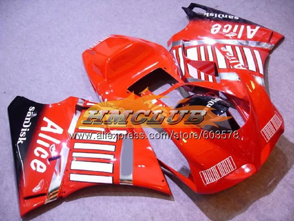 No. 17 996 для поездок на мотоцикле DUCATI 748 853 916 94 96 97 98 99 01 02 50CL. 96 998 S R 1994 1995 1996 1997 1998 1999 00 2001 2002 красное глянцевое пресс обтекатель - Цвет: No. 17
