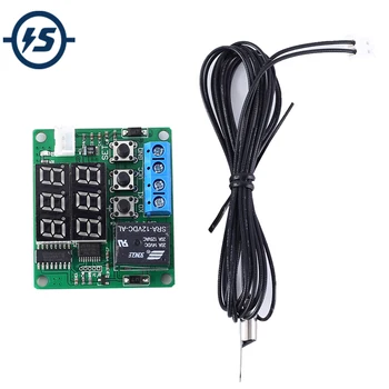 

High Temperature Contorller Red+Blue Display Thermostat NTC Sensor Waterproof Metal Probe Relay Output Return DC 12V -10C~210C