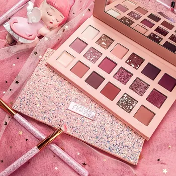 

NOVO Matte Pearlescent Radiant Glitter Nude Eye Shadow Palette 18 Colors Shimmer Pigment Eye Shadow Easy to Wear Beauty Makeup