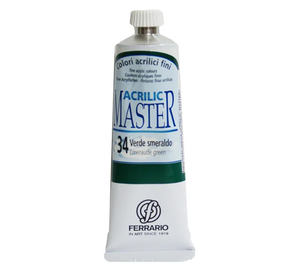 Акрил Ferrario Acrilic Master 60 мл № 34 Изумрудно-зеленый |