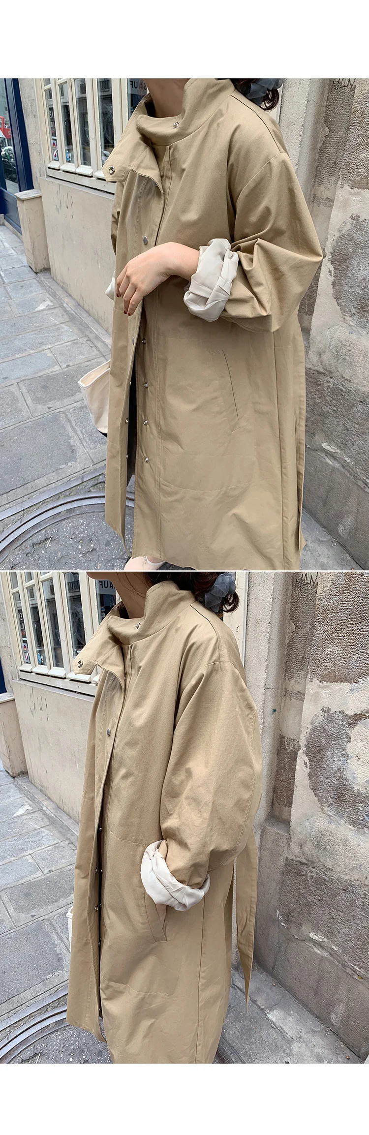 Длинная ветровка с ремнем на талии, Manteau Femme Hiver, свободное мешковатое пальто для женщин с рукавами-фонариками