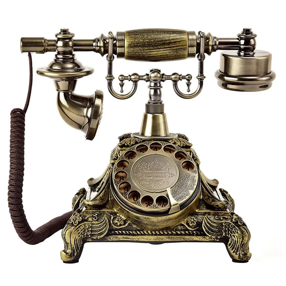 

European Fashion Vintage Telephone Swivel Plate Rotary Dial Telephone Antique Telephones Landline Phone For Office Home Hotel
