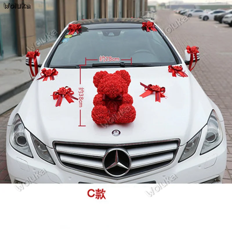 Pe Rose Bear Master Wedding Car Decoration Set Knot Wedding Car