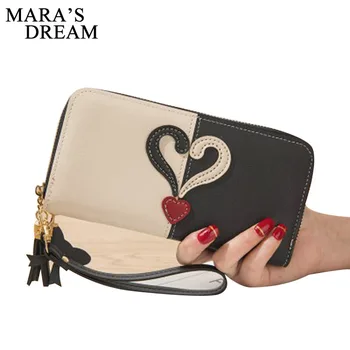 

New Style Wallet Long Ladies Zipper Wallet Female Students Korean Version Stitching Contrast Color Tassel Wild Hand Holding Mobi