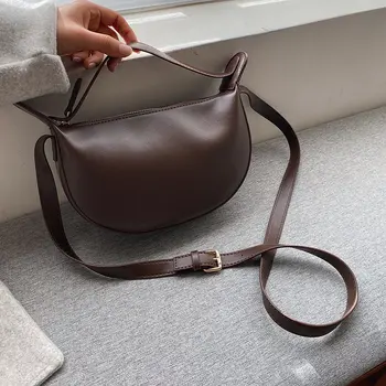

Luxury Crossbody Bags for Women Half Round Messenger Bag PU Leather Handbags Shoulder Bag sac main femme