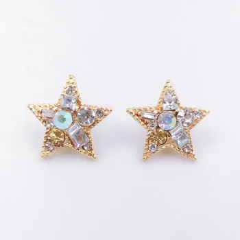 

10pcs/lot Star rhinestone embellishment metal button decorative diy hair accessories crafts supplies