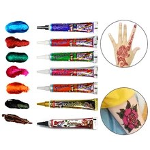 1 шт., хна, паста, краска для тела, трафарет для татуировки, цветная краска для боди-арта, индийский Менди, крем для татуировки, сделай сам, временная паста для рисования, конус