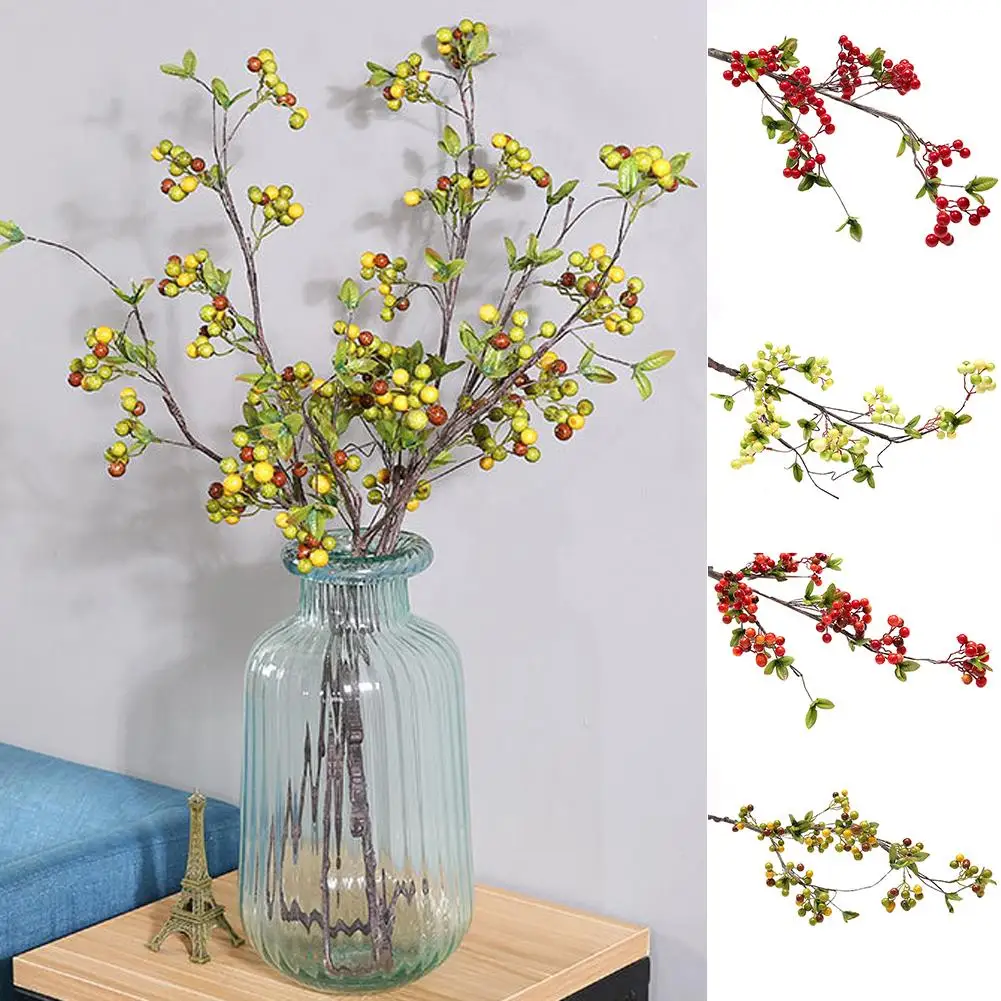 

1Pc Artificial Branch Berry Garden DIY Party Home Holiday Xmas Craft Decoration Vivid Color Party Decor Beautiful Non-fading