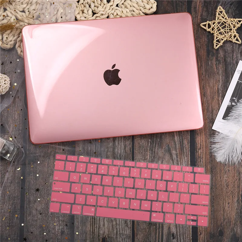 Для Macbook Air retina 11 12 13," кристально чистый чехол для Macbook Air Pro 13 15 16 Touch Bar/Touch ID A1932 A2159 A2141 - Цвет: Crystal pink
