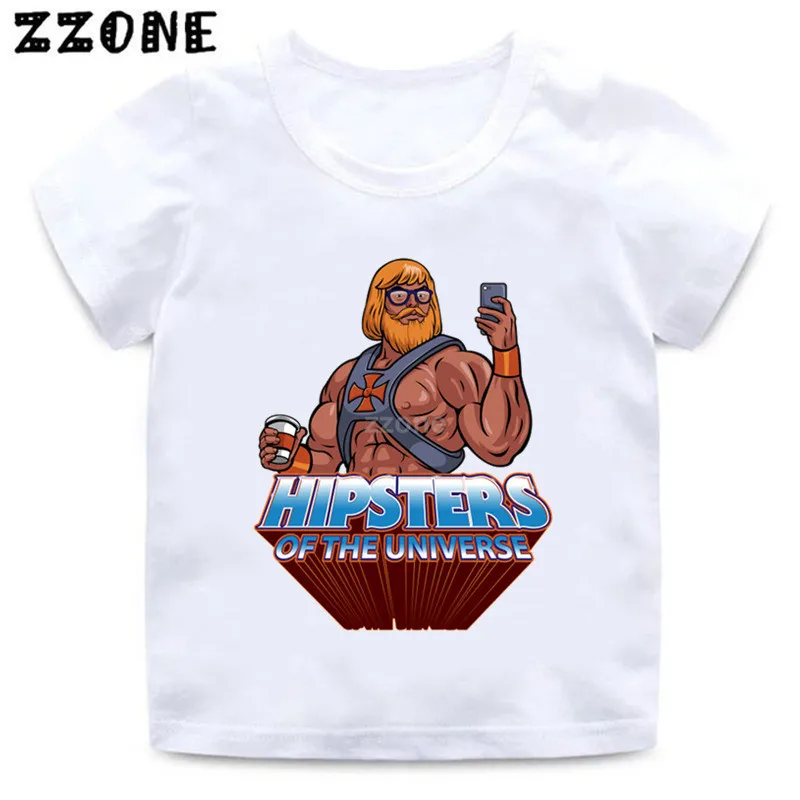 meninos meninas mestres do universo cartoon print shirt bebê crianças engraçado roupas crianças verão camiseta