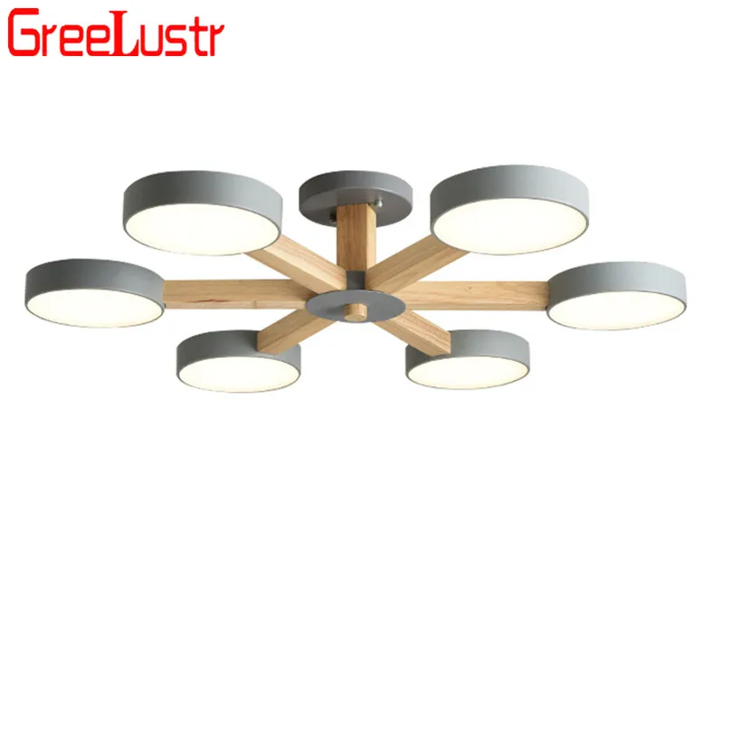 

Nordic wooden led Chandelier lighting for Foyer Children Kids Room White Lustre Ceiling Chandelier Pendant Lamp Lights Fixture
