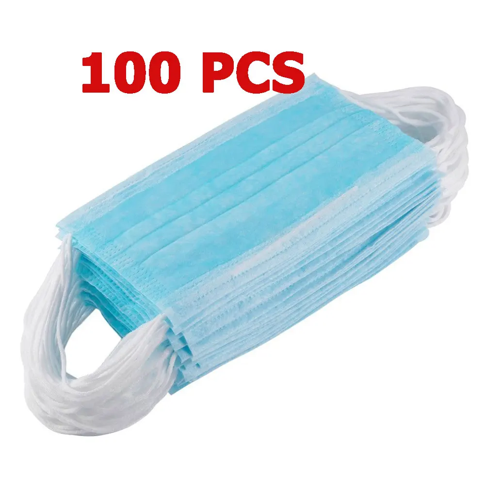 

100Pcs Disposable Anti-Dust Surgical Medical Earloop Masks Anti-dust virus Safe KN95 Meltblown Mouth Masks Nonwove mask 3 Layers