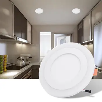 

New Type Office LED Round Panel Light White+Blue/RGB Recessed Ceiling Down Light Spotlight Cool Home Lamp 85-265V AC