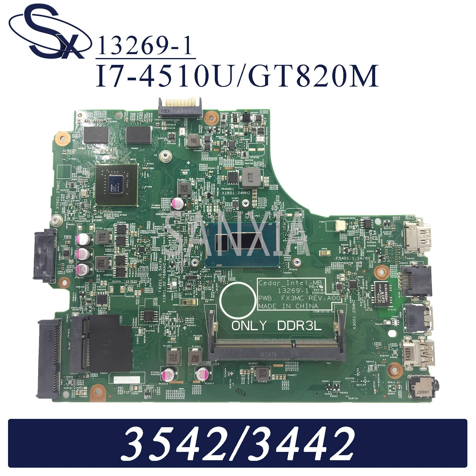 KEFU кедра Intel MB 13269-1 Материнская плата для ноутбука Dell Inspiron 15-3542 14-3442 оригинальная
