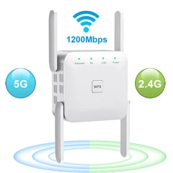 5g wifi repetidor sem fio wi fi amplificador de sinal 1200mbps wi fi extensor 2.4g longa distância wifi impulsionador 4 antena extensor rede