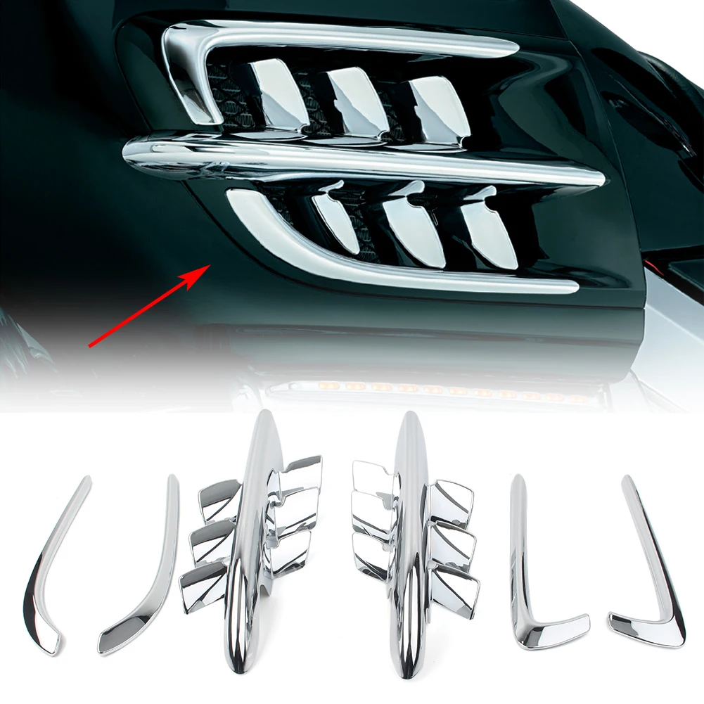 

Premier Shark Gills Set Chrome ABS Fairing For Honda Goldwing GL1800 2001 2002 2003 2004 2005 2006 2007 2008 2009 2010 2011