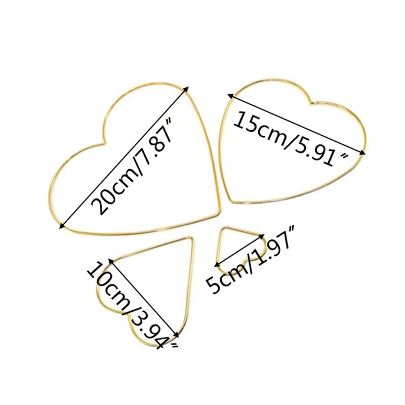 1Pc Love Heart Shape  Dream Catcher Rings Metal Craft Hoops for Dreamcatchers Wreaths Macrame Project DIY Accessories 5-20cm 6