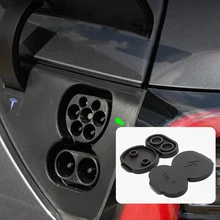 2 pçs porta de carregamento à prova dwaterproof água capa poeira modificado para tesla modelo 3 versão europeia acessórios decoração para tesla model3