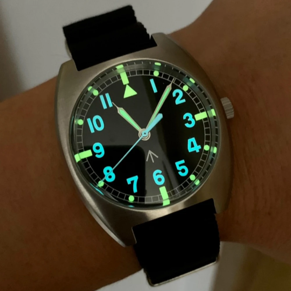 Mens Automatic Watches Retro Pilot NH35A Mechanical Self Winding Mens Watch Military 100M Diver Watches Sapphire Luminous 2020 afbeelding