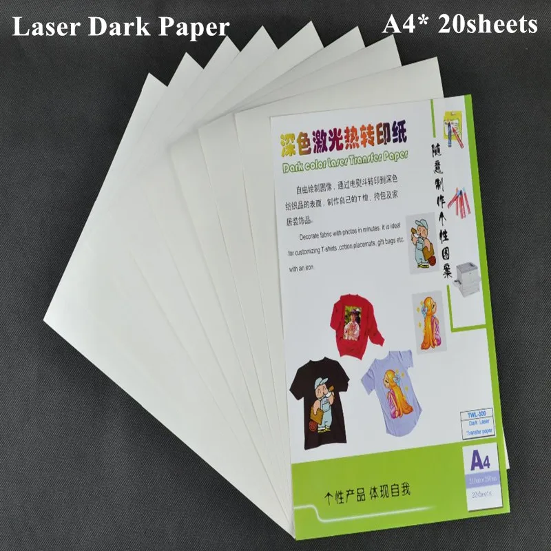 A4*20pcs) Iron on Color Laser Heat Transfer Paper for Dark and Light fabrics  Thermal Paper Papel Transfers Papers TWL-300 - AliExpress